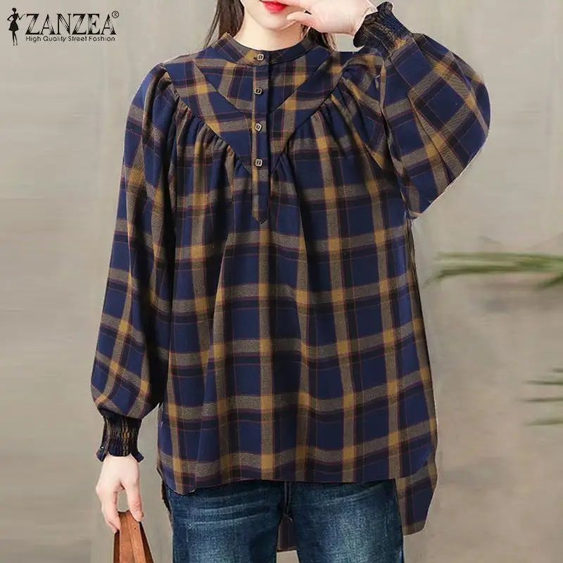 ZANZEA Women Spring Long Sleeve Blouse O-Neck Grid Printed Button Blusas Ruffles All-Match Casual Loose Elegant Holiday Tops
ZANZEA Women Spring Long Sleeve Blouse O-Neck Grid Printed Button Blusas Ruffles All-Match Casual Loose Elegant Holiday Tops