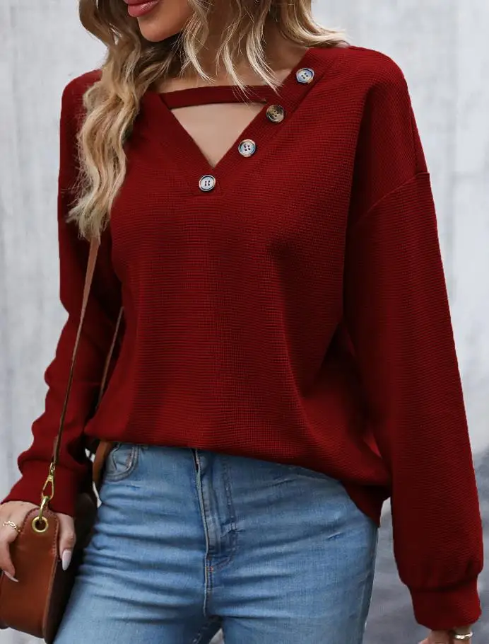 Fashion Woman Blouse 2023 Autumn New Casual Solid Color Asymmetric Neck Cutout Buttoned Casual Top Basic Versatile Elegant
Fashion Woman Blouse 2023 Autumn New Casual Solid Color Asymmetric Neck Cutout Buttoned Casual Top Basic Versatile Elegant