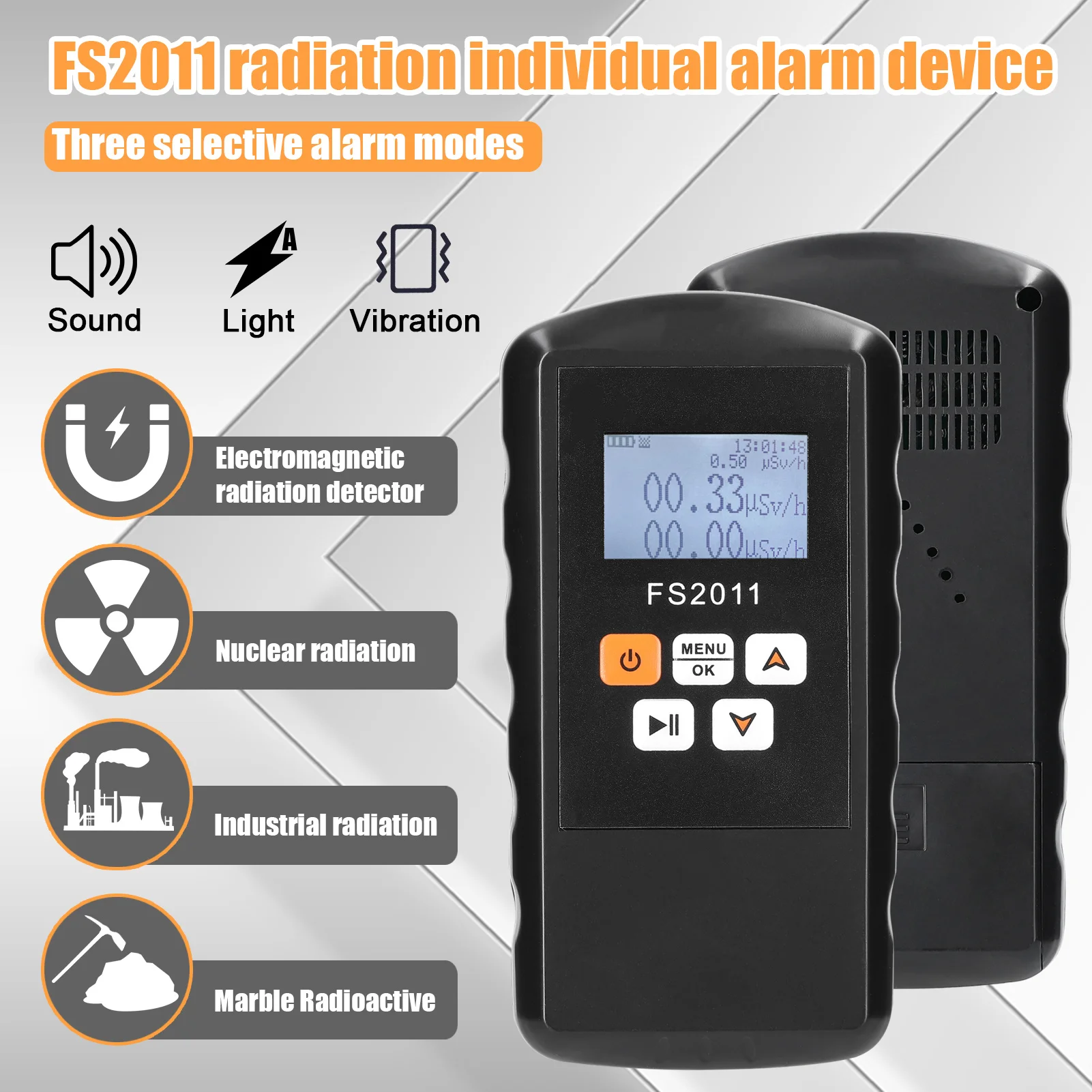 Portable 2 in 1 Electromagnetic Nuclear Radiation Detector Radioactive Geiger Counter Digital EMF Meter Nuclear Radiation Tester
Portable 2 in 1 Electromagnetic Nuclear Radiation Detector Radioactive Geiger Counter Digital EMF Meter Nuclear Radiation Tester