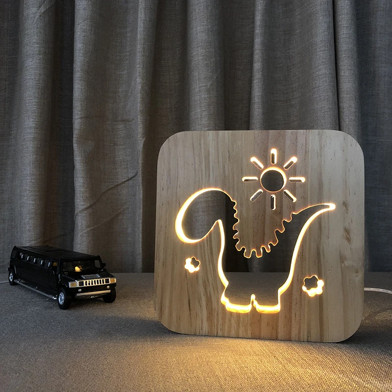 Animal World Dinosaur Shape Wood Table Lamp Children's Room Decoration Creative USB Night Light Christmas Lights Indoor
Animal World Dinosaur Shape Wood Table Lamp Children's Room Decoration Creative USB Night Light Christmas Lights Indoor