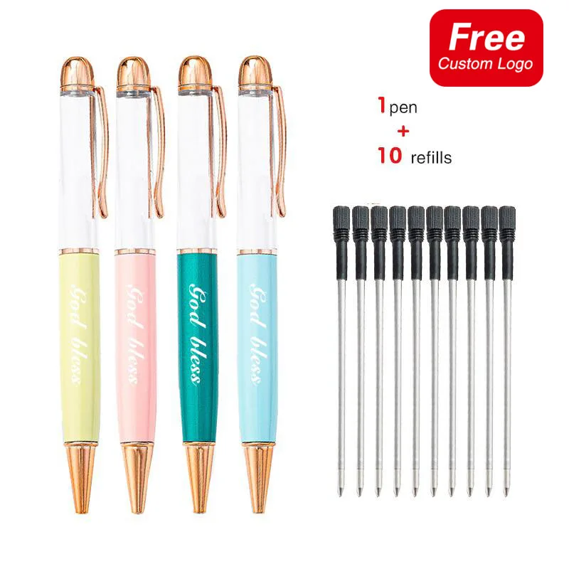 1Pen+10 Refills DIY Hollow Crystal Ballpoint Pen Commercial Advertising Custom Logo School Student Stationery Office Supplies
1Pen+10 Refills DIY Hollow Crystal Ballpoint Pen Commercial Advertising Custom Logo School Student Stationery Office Supplies