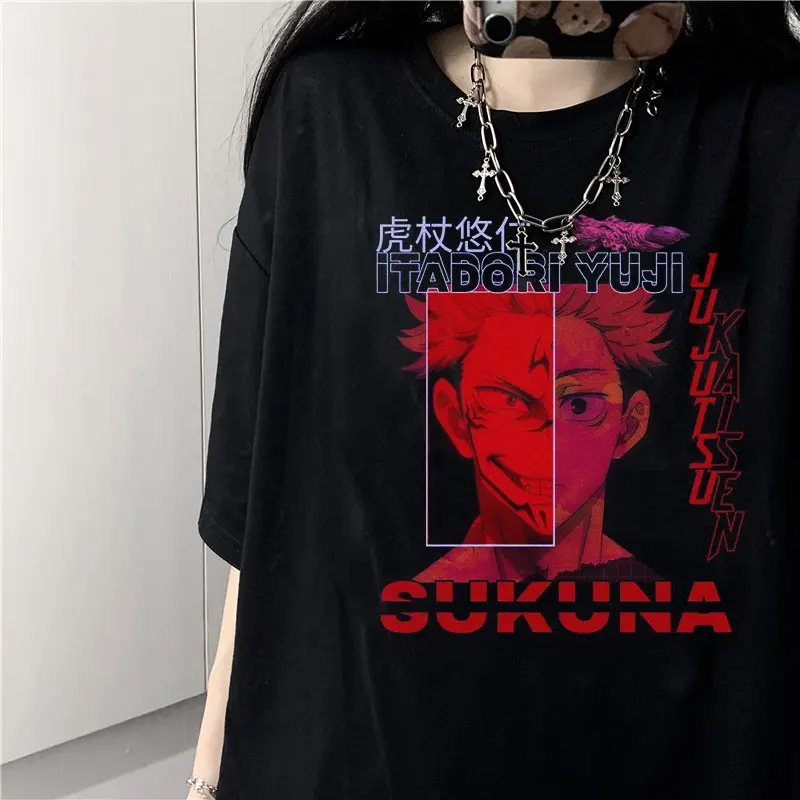 Harajuku Anime Women's T-shirt Jiu-Jitsu Battle Yuji Itadori Printed Casual T-shirt Men and Women Short Sleeve StreetwearTops
Harajuku Anime Women's T-shirt Jiu-Jitsu Battle Yuji Itadori Printed Casual T-shirt Men and Women Short Sleeve StreetwearTops