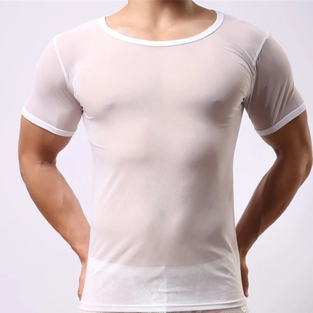 Mens Sexy Super Thin T shirt Ice Silk Tight Fitness Undershirt T-shirt Short Sleeve Tops Breathable Tshirt Male Tee Black
Mens Sexy Super Thin T shirt Ice Silk Tight Fitness Undershirt T-shirt Short Sleeve Tops Breathable Tshirt Male Tee Black