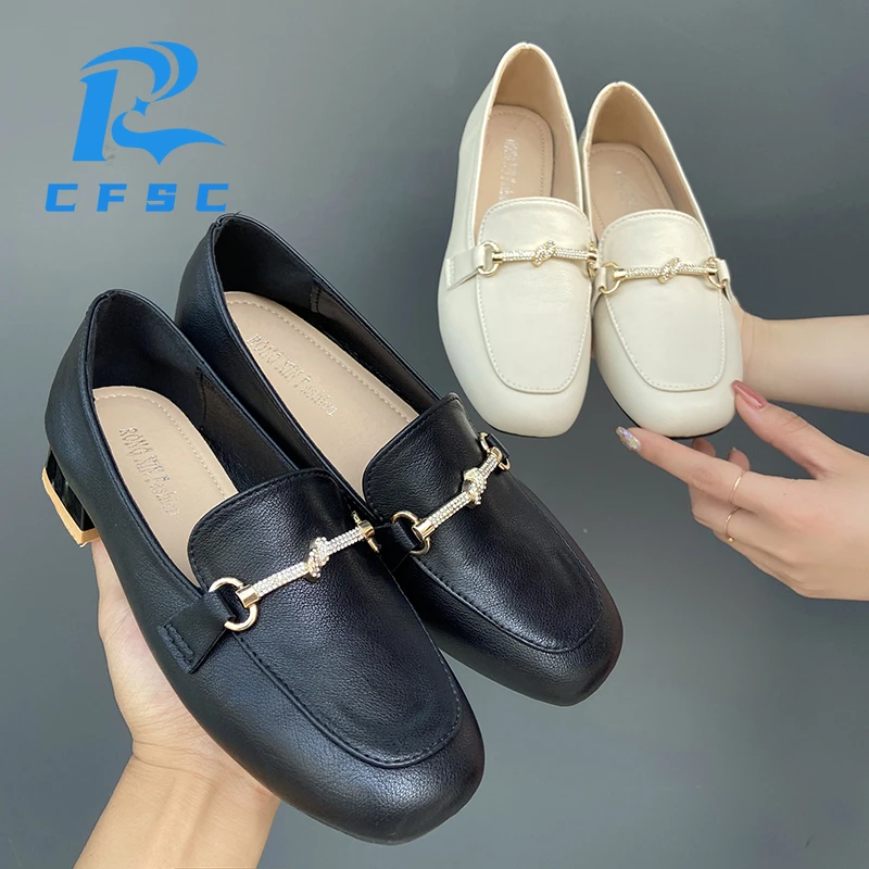 Heeled Shoes Women's 2022 New Breathable Small Leather Shoes Comfortable Shoes Fashionable Metal Buckle Casual Women's Shoes 
Heeled Shoes Women's 2022 New Breathable Small Leather Shoes Comfortable Shoes Fashionable Metal Buckle Casual Women's Shoes