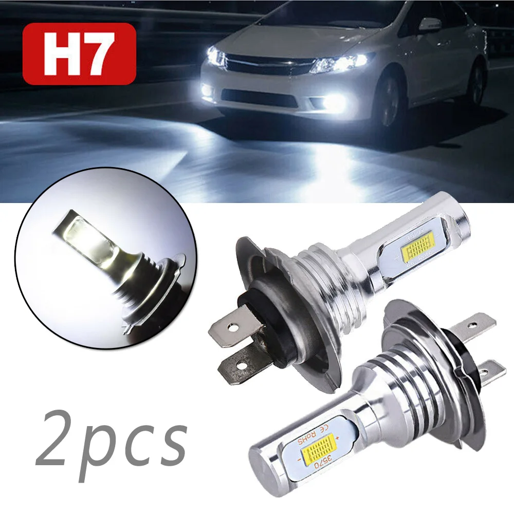 

2x H7 LED Headlight Bulbs Lights High/Low Beam 55W 8000LM 6000K Vehicle Headlamp Bulb Conversion Kit Car Day Light Lamp