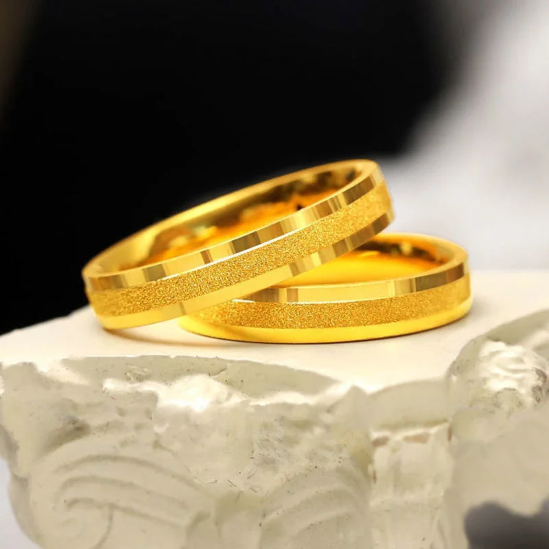 New Copy 100% Real Gold 24k Plain Fashionable Simple Frosted Ring for Male and Female Lovers For women's Gifts
New Copy 100% Real Gold 24k Plain Fashionable Simple Frosted Ring for Male and Female Lovers For women's Gifts