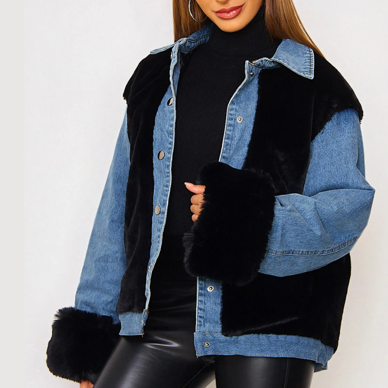 Warm Plush Denim Jackets Coat Women Autumn Winter Loose Jean Jacket Outwear Female Plus Size Streetwear jaqueta jeans feminina
Warm Plush Denim Jackets Coat Women Autumn Winter Loose Jean Jacket Outwear Female Plus Size Streetwear jaqueta jeans feminina