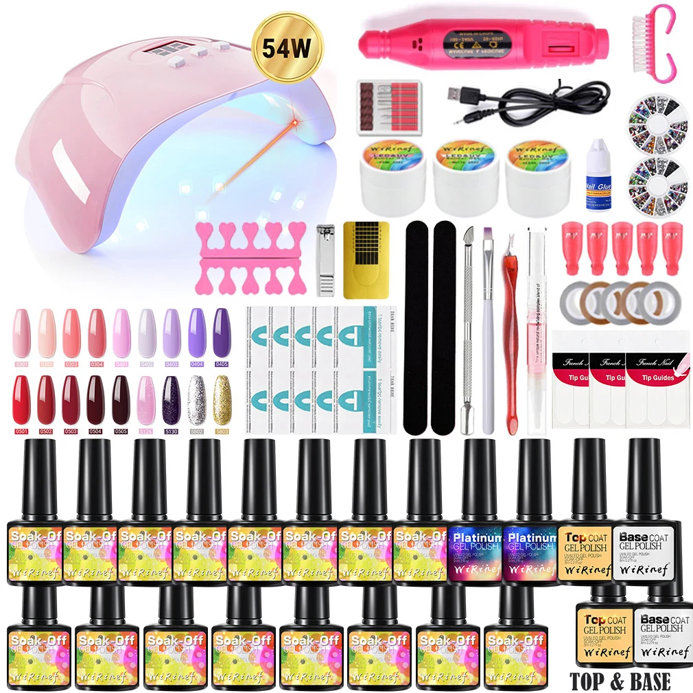 WiRinef 18 Colors/set Nail Polish Gel Nail Polish Soak off LED Varnishes Nail Primer Gel Lacquer DIY Nail Art Tool Kit 54w Lamp
WiRinef 18 Colors/set Nail Polish Gel Nail Polish Soak off LED Varnishes Nail Primer Gel Lacquer DIY Nail Art Tool Kit 54w Lamp