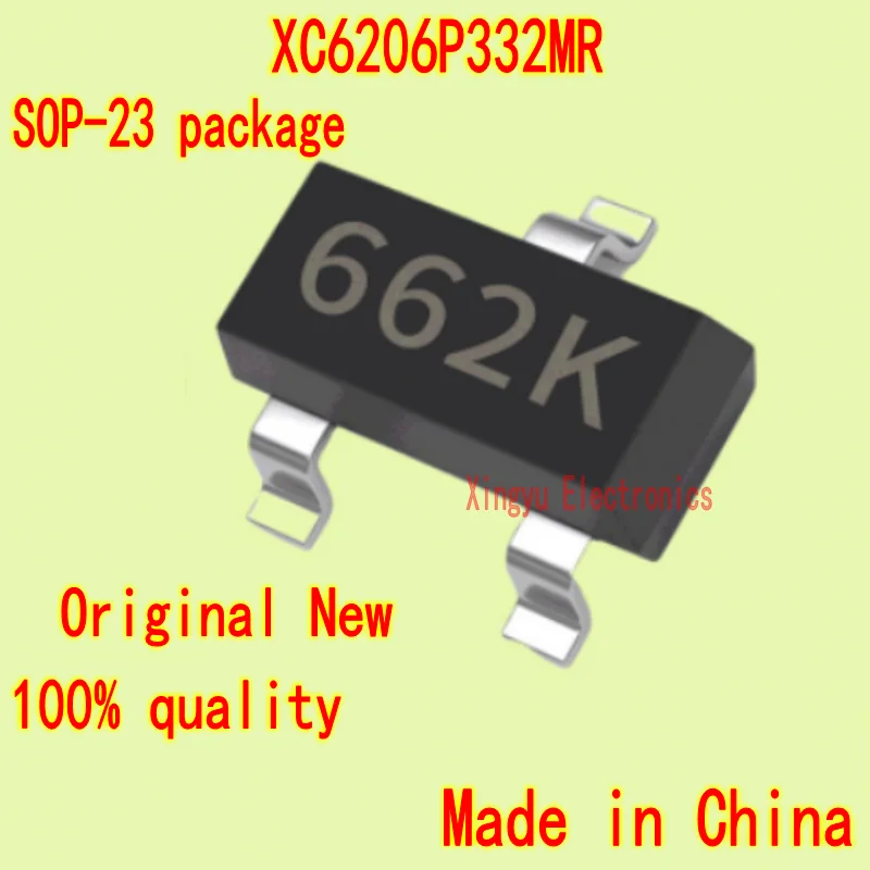 100PCS Made in China XC6206P332MR 6206-3.3V Silkscreen 662K SOT-23 LDO Low Dropout Linear Regulator Chip
100PCS Made in China XC6206P332MR 6206-3.3V Silkscreen 662K SOT-23 LDO Low Dropout Linear Regulator Chip