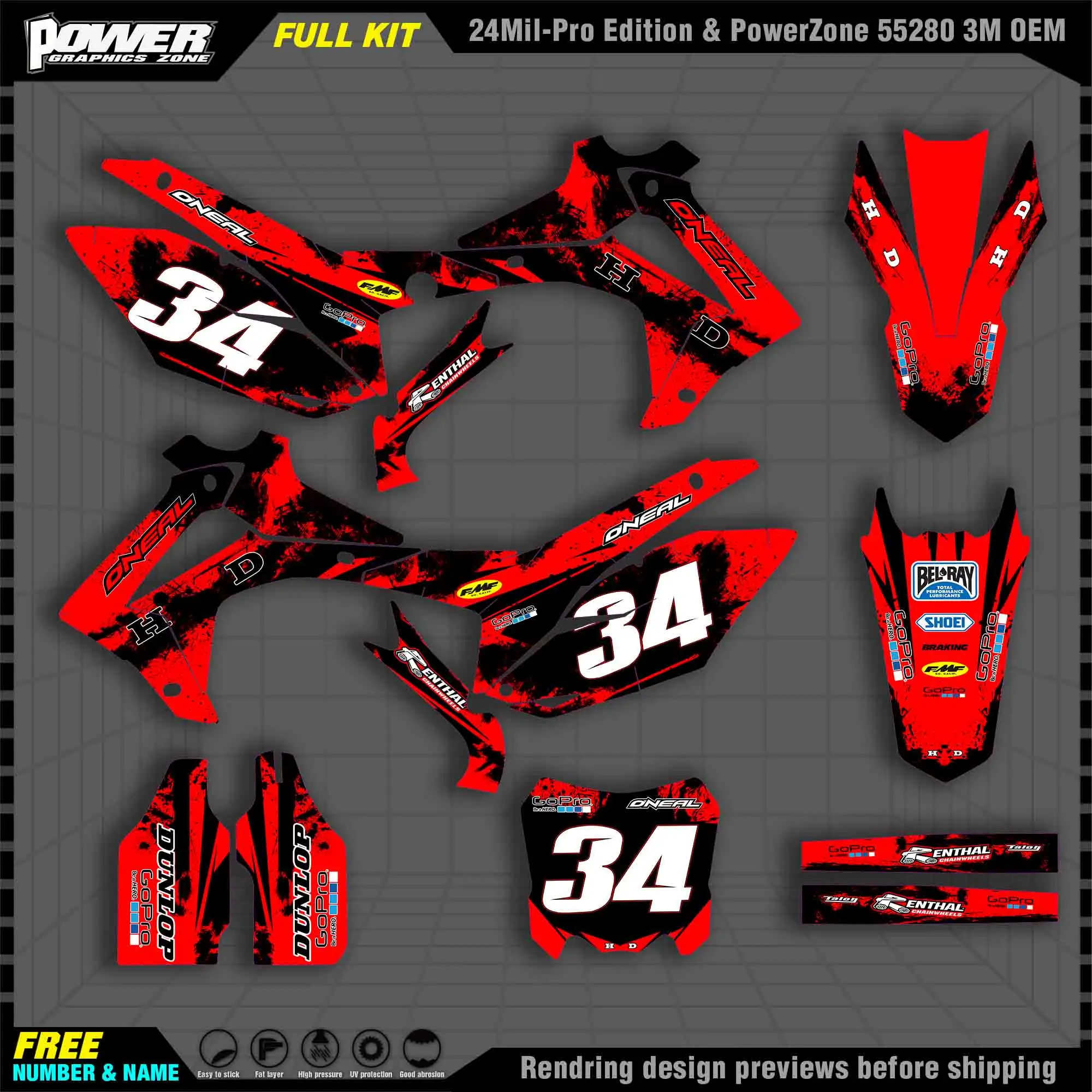 PowerZone Custom Team Graphics Backgrounds Decals 3M Stickers Kit For HONDA 2014-2017 CRF250R 2013-2016 CRF450R 019
PowerZone Custom Team Graphics Backgrounds Decals 3M Stickers Kit For HONDA 2014-2017 CRF250R 2013-2016 CRF450R 019