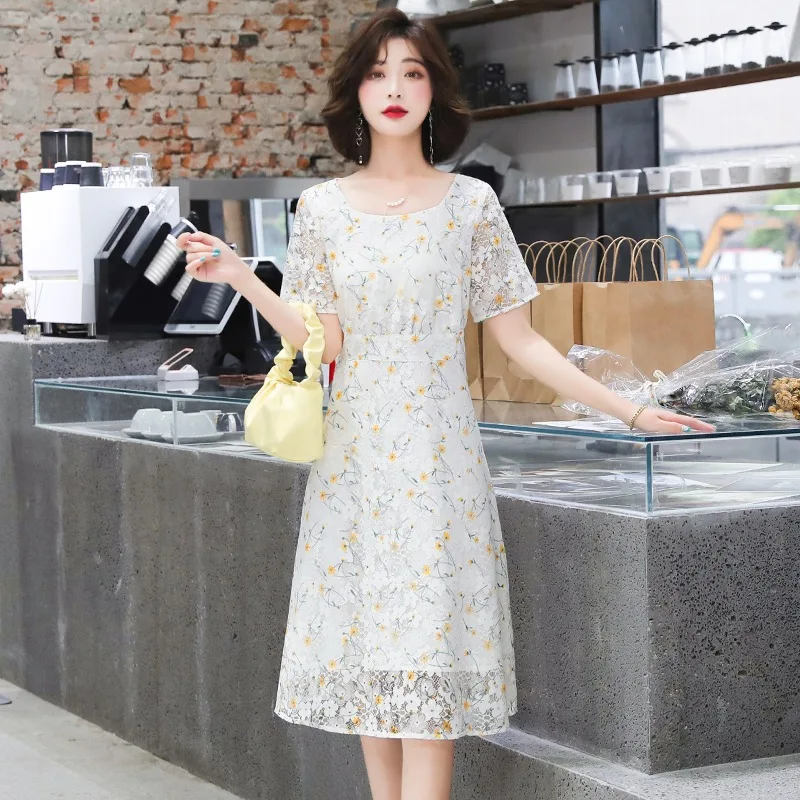 Summer Lace Dress Chic and Elegant Woman Dress Floral Tunics SEXI DRESS Woman 2XL Short Sleeve White Dress Women
Summer Lace Dress Chic and Elegant Woman Dress Floral Tunics SEXI DRESS Woman 2XL Short Sleeve White Dress Women