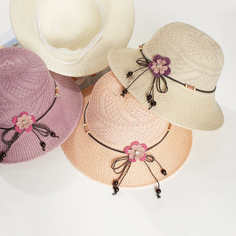 Caps 2022 New Summer Women Hat Sunshade Gentle Lovely Beautiful Breathable With Flower Leather Rope Folding Beach 551030
Caps 2022 New Summer Women Hat Sunshade Gentle Lovely Beautiful Breathable With Flower Leather Rope Folding Beach 551030