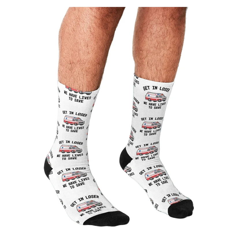 Men's Funny socks EMT Get In Loser Ambulance Socks harajuku Men Happy hip hop Novelty cute boys Crew Casual Crazy Socks for men
Men's Funny socks EMT Get In Loser Ambulance Socks harajuku Men Happy hip hop Novelty cute boys Crew Casual Crazy Socks for men