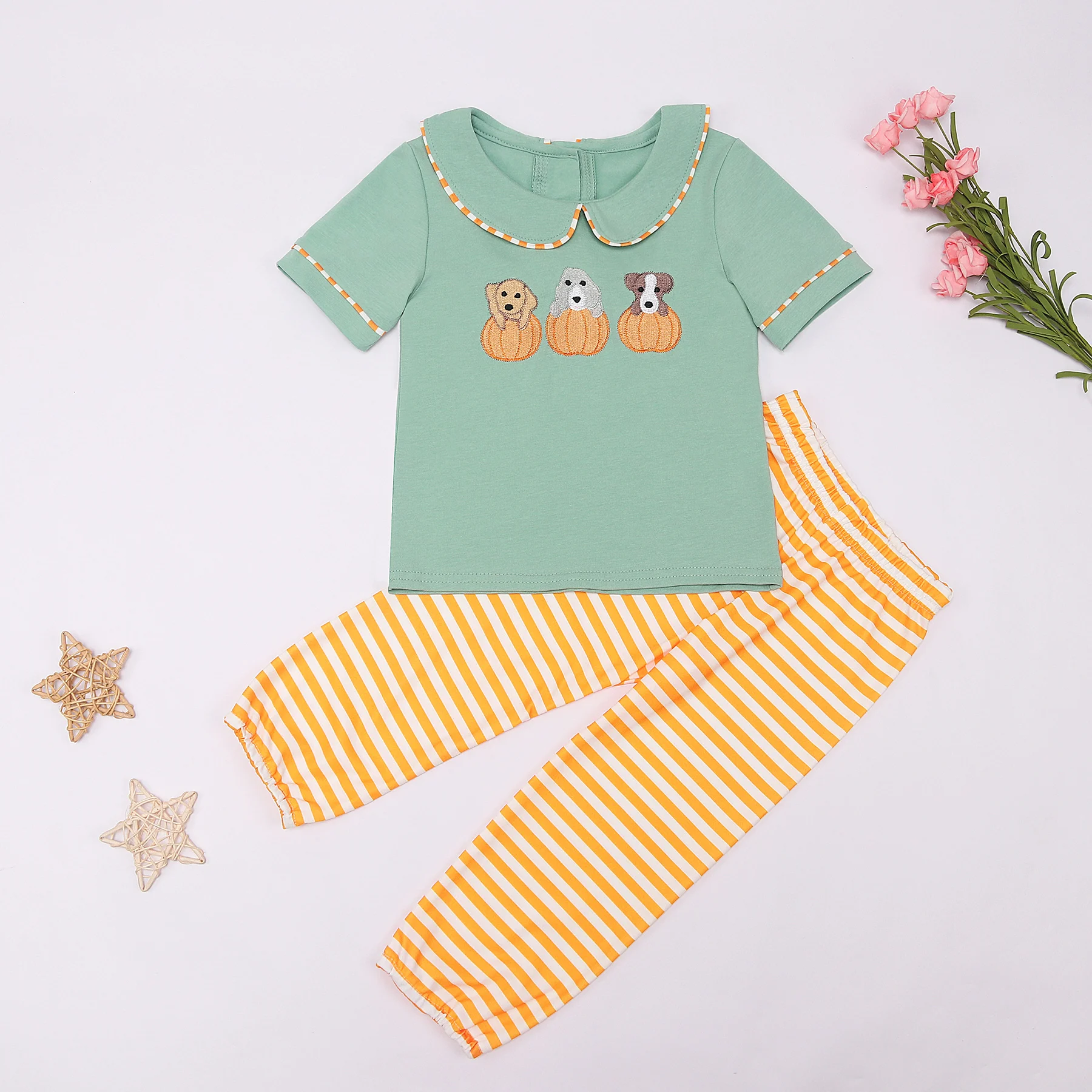 Babi Outfits Halloween Suit Baby Boys Clothes Set Puppy Pumpkin Embroidery Bodysuit Children's T-shirts Toddler Pants Kids 1-8T
Babi Outfits Halloween Suit Baby Boys Clothes Set Puppy Pumpkin Embroidery Bodysuit Children's T-shirts Toddler Pants Kids 1-8T