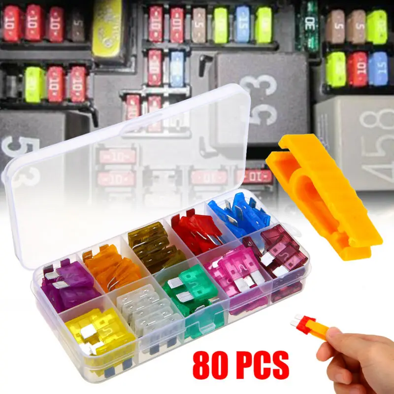 80pcs Car Fuse Assortment Set Profile Middle Size Blade Type Fuse Auto Car Truck 3A~40A Fuse With Box Clip
80pcs Car Fuse Assortment Set Profile Middle Size Blade Type Fuse Auto Car Truck 3A~40A Fuse With Box Clip