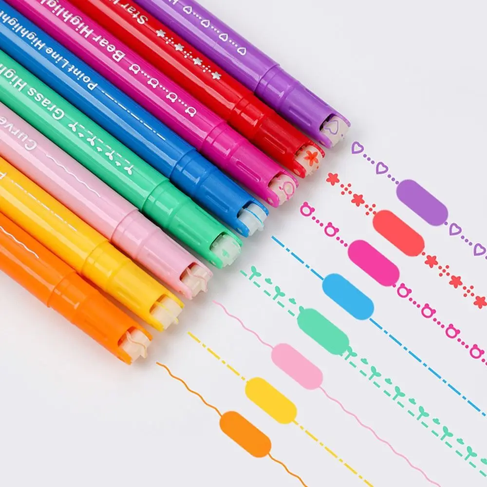 8pcs Double Line Pattern Outline Marker Pen Hand Copy Account Multi-colored Curve Pen Quick Dry Mark Notes Painting Highlighter
8pcs Double Line Pattern Outline Marker Pen Hand Copy Account Multi-colored Curve Pen Quick Dry Mark Notes Painting Highlighter