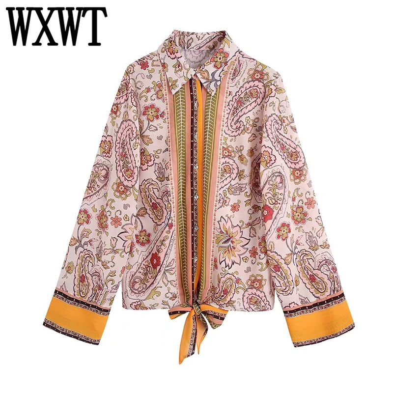 WXWT Women Bow Decoration Print Shirt Turn-down Collar Long Sleeve Blouse Female Spring All-Match Tops Chemise Femme BB22482
WXWT Women Bow Decoration Print Shirt Turn-down Collar Long Sleeve Blouse Female Spring All-Match Tops Chemise Femme BB22482