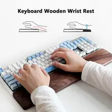 New Walnut Wooden Mechanical Keyboard Wrist Rest with Anti-Slip Mat Ergonomic Gaming Desk Wrist Pad Support 61 87 104 Keys