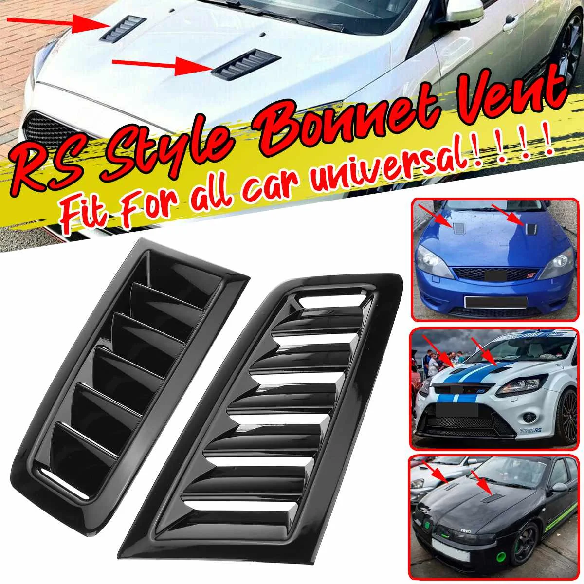 RS Style Car Front Engine Hood Bonnet Vents Hood Air Outlet Universal For Ford Focus MK2 RS ST For Fiesta For Mondeo For Mustang
RS Style Car Front Engine Hood Bonnet Vents Hood Air Outlet Universal For Ford Focus MK2 RS ST For Fiesta For Mondeo For Mustang