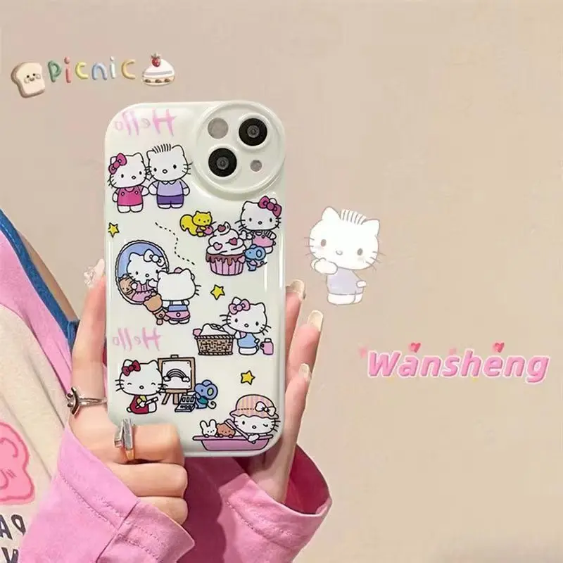Милый чехол в стиле аниме Sanrio мобильный телефон Kawaii Мультфильм Hellokittys Iphone11/12 защитный чехол для телефона Хэллоуин подарок для девушки
Милый чехол в стиле аниме Sanrio мобильный телефон Kawaii Мультфильм Hellokittys Iphone11/12 защитный чехол для телефона Хэллоуин подарок для девушки