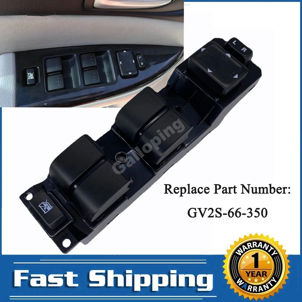 Front Left Driver Electric Window Control Main Switch Button for Mazda 6 2.3L 3.0L 2006 2007 2008 Car Accessories GV2S-66-350
Front Left Driver Electric Window Control Main Switch Button for Mazda 6 2.3L 3.0L 2006 2007 2008 Car Accessories GV2S-66-350
