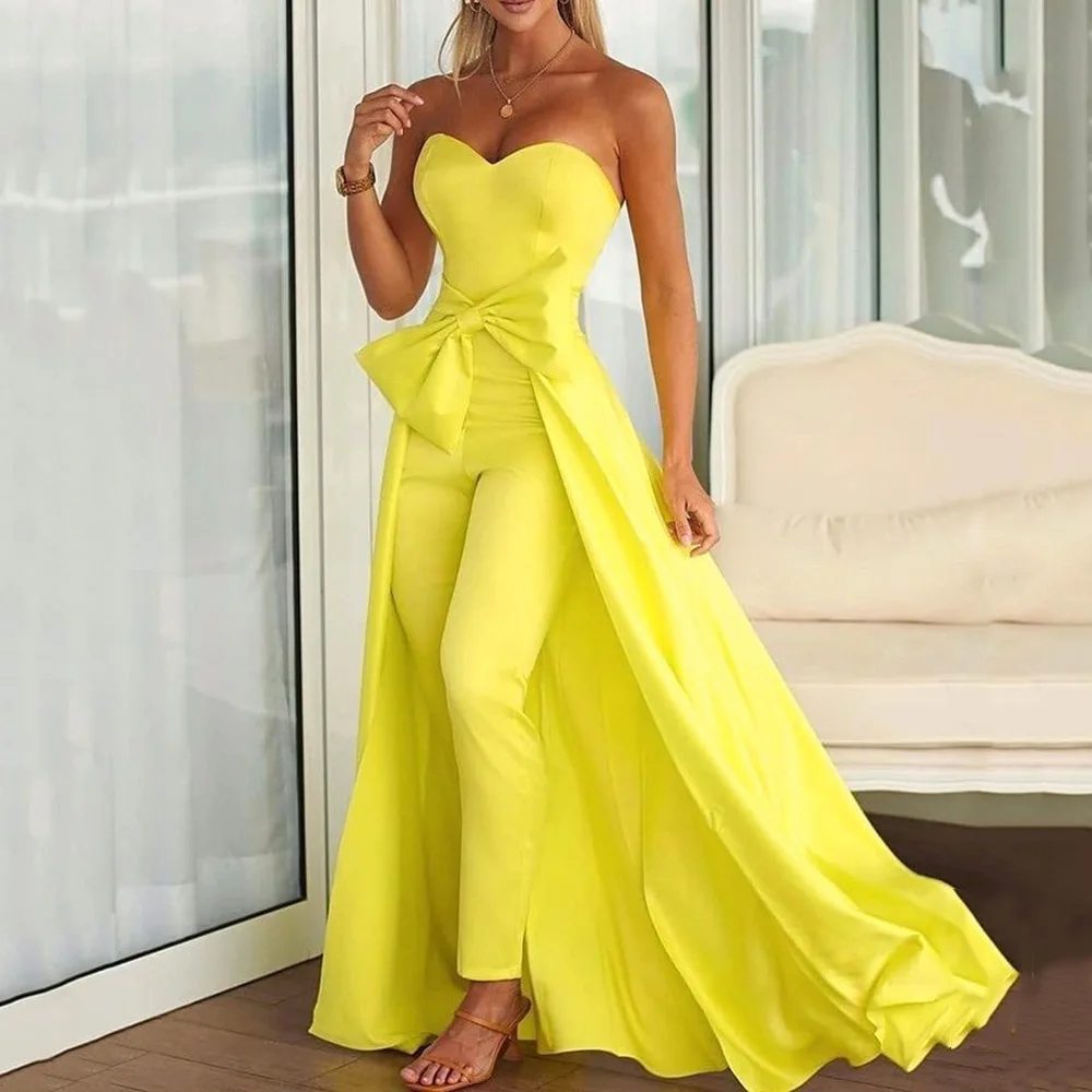 Women Sexy Jumpsuit High Waist Asymmetric Bowknot Office Lady Western Fashion Clothes Young Lady Party Fashion Spring Summer New
Women Sexy Jumpsuit High Waist Asymmetric Bowknot Office Lady Western Fashion Clothes Young Lady Party Fashion Spring Summer New