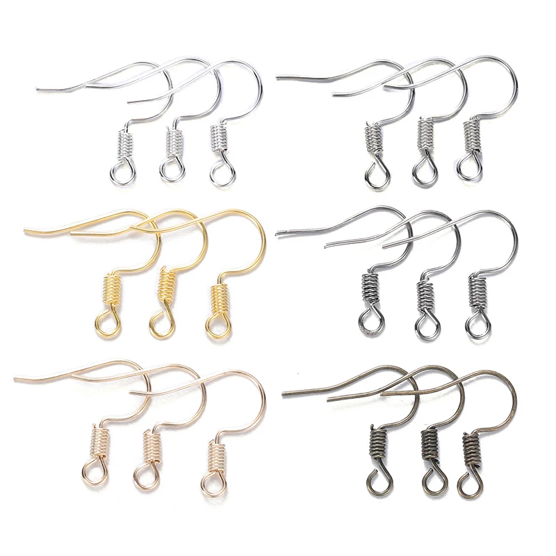100Pcs Multicolor Metal Simple Earing Hook Clasp Connector For DIY Earwire Pendant Jewelry Making Accessories Findings - купить по