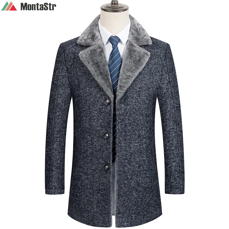 Men's Luxury Wool Coat Winter Fake Fur Collar Gray Trench Coat Men Slim Fit Overcoat Windbreaker
Men's Luxury Wool Coat Winter Fake Fur Collar Gray Trench Coat Men Slim Fit Overcoat Windbreaker