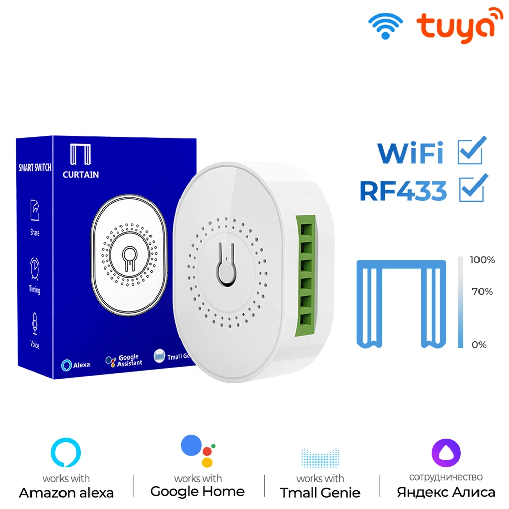 Модуль выключателя для штор, дистанционное управление, Wi-Fi RF433, с поддержкой Alexa Echo Google Home
Модуль выключателя для штор, дистанционное управление, Wi-Fi RF433, с поддержкой Alexa Echo Google Home