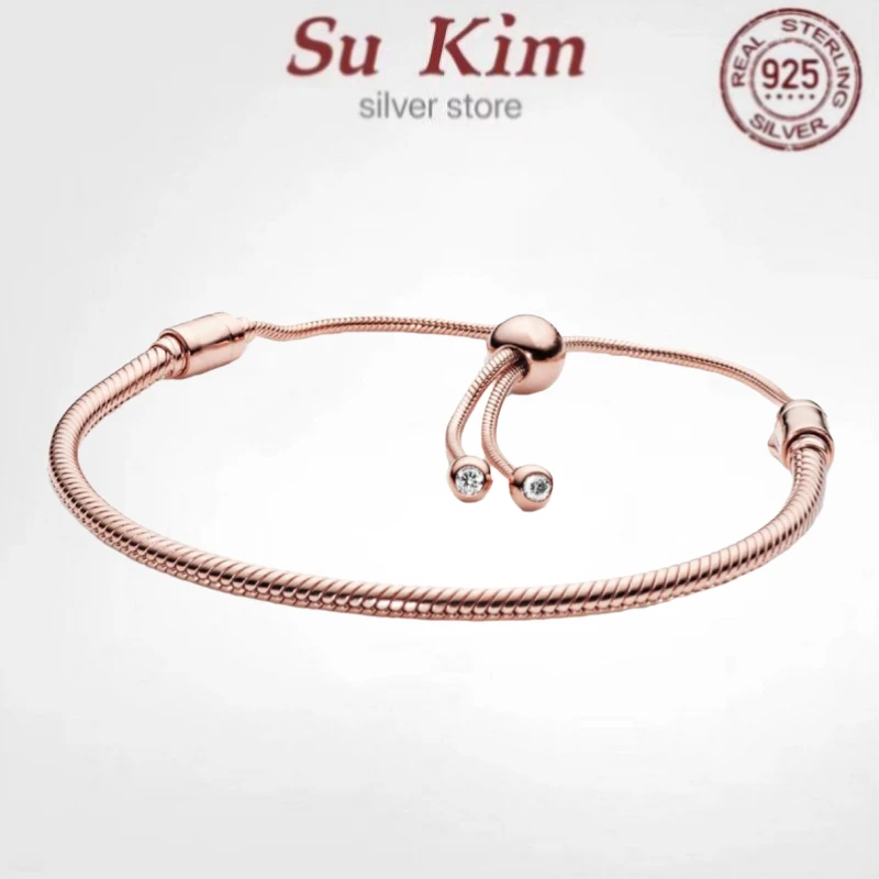 Hot sale Luxury Original 100% 925 Sterling Silver Snake Chain pan Bracelet Bangle for Women fashion Authentic Charm DIY Jewelry
Hot sale Luxury Original 100% 925 Sterling Silver Snake Chain pan Bracelet Bangle for Women fashion Authentic Charm DIY Jewelry