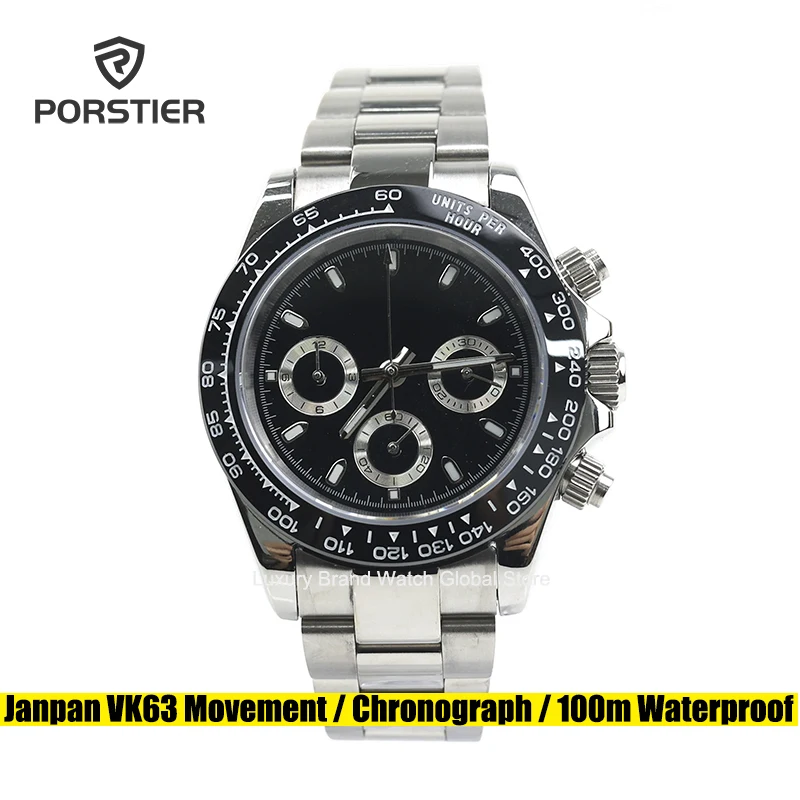 PORSTIER Men Watch Automatic Chronograph Janpan VK63 Quartz Sports Watches 2022 Luxury Waterproof Luminous Bezel Reloj Homre
PORSTIER Men Watch Automatic Chronograph Janpan VK63 Quartz Sports Watches 2022 Luxury Waterproof Luminous Bezel Reloj Homre