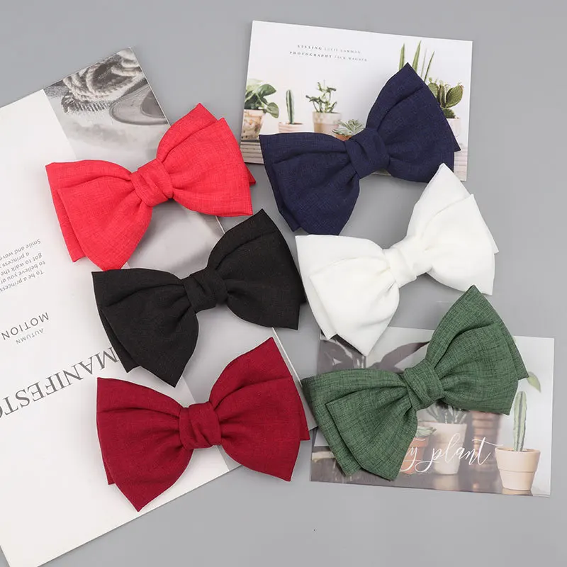 Sweet Handmade Double Layered Flax Fabric Bowknot Hair Barrette Clip For Women Girls Simple Solid Hair Pin Hair Grip Headdress
Sweet Handmade Double Layered Flax Fabric Bowknot Hair Barrette Clip For Women Girls Simple Solid Hair Pin Hair Grip Headdress