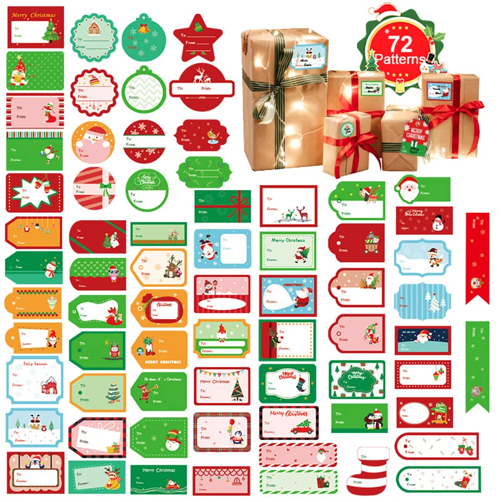 72Pcs/4Sheets Merry Christmas Gift Name Tags Present Seal Label Stickers Christmas Gift Package Decoration DIY XMAS Stickers
72Pcs/4Sheets Merry Christmas Gift Name Tags Present Seal Label Stickers Christmas Gift Package Decoration DIY XMAS Stickers