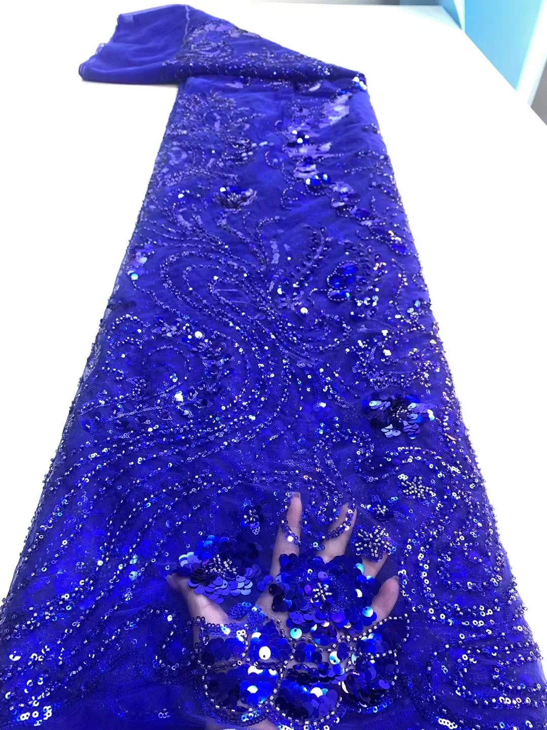 French Royal Blue Luxury Handmade Tulle With Beads 2022 High Quality Sequins Embroidered African Lace Fabric For Women Prom Sew
French Royal Blue Luxury Handmade Tulle With Beads 2022 High Quality Sequins Embroidered African Lace Fabric For Women Prom Sew