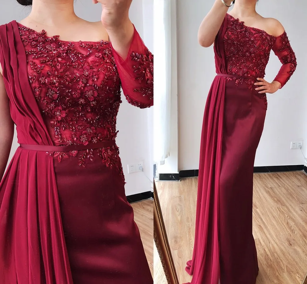 Burgundy Mermaid Women Evening Dress 2023 One Shouder Handmade Flowers Pearls Prom Party Gowns Saudi Arabia Robe De Soiree
Burgundy Mermaid Women Evening Dress 2023 One Shouder Handmade Flowers Pearls Prom Party Gowns Saudi Arabia Robe De Soiree