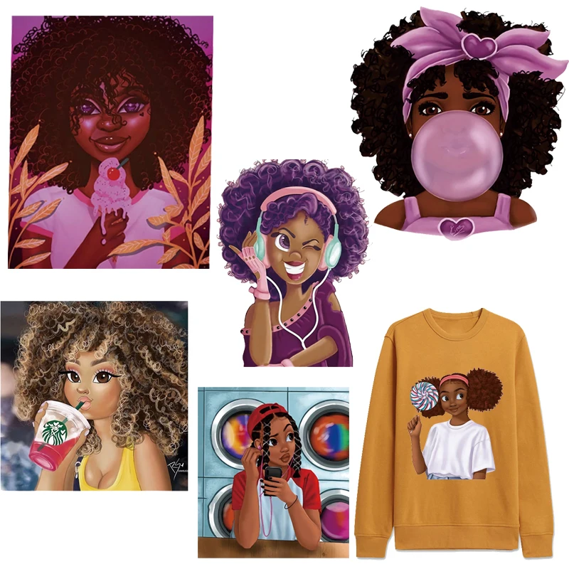 Fashion African Black Girl Patches Thermal Stickers on Clothes Iron-on Transfers for Clothing Thermoadhesive Patch Diy Applique
Fashion African Black Girl Patches Thermal Stickers on Clothes Iron-on Transfers for Clothing Thermoadhesive Patch Diy Applique