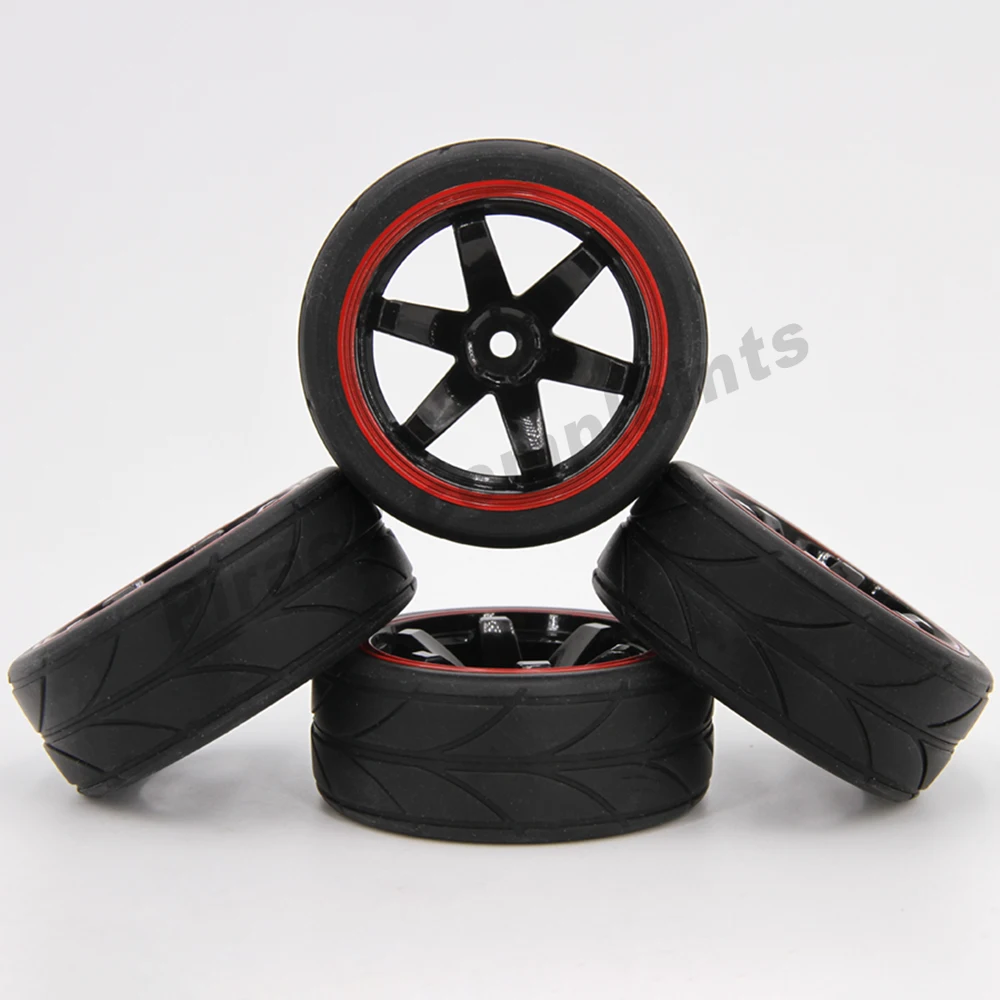 

4 шт. 65 мм 1/10 дорожные шины и колесные диски 12 мм Шестигранная втулка для Redcat HPI Tamiya Exceed RC туристический автомобиль HSP 144001 94123 CS
