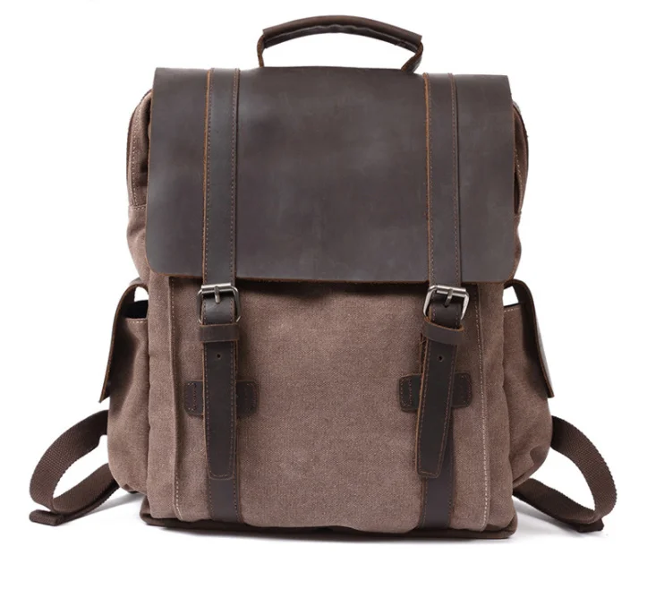 Leather Laptop Backpack, Casual Canvas Campus Rucksack with 14 inch Laptop Compartment
Leather Laptop Backpack, Casual Canvas Campus Rucksack with 14 inch Laptop Compartment
