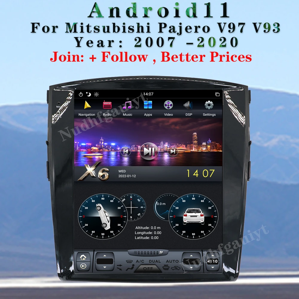 Автомагнитола для Mitsubishi Pajero 4 V97 V93 2007-2020 Android, мультимедийный плеер TeslaStyle, GPS-навигация, DSP Carplay
Автомагнитола для Mitsubishi Pajero 4 V97 V93 2007-2020 Android, мультимедийный плеер TeslaStyle, GPS-навигация, DSP Carplay