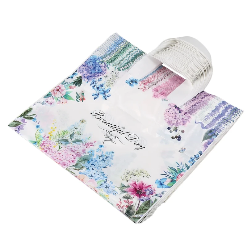 50Pcs Flower Gift Bags Plastic Shopping Bags Clothing Package Bags Party Supply Christmas New Year Gift Bags
50Pcs Flower Gift Bags Plastic Shopping Bags Clothing Package Bags Party Supply Christmas New Year Gift Bags