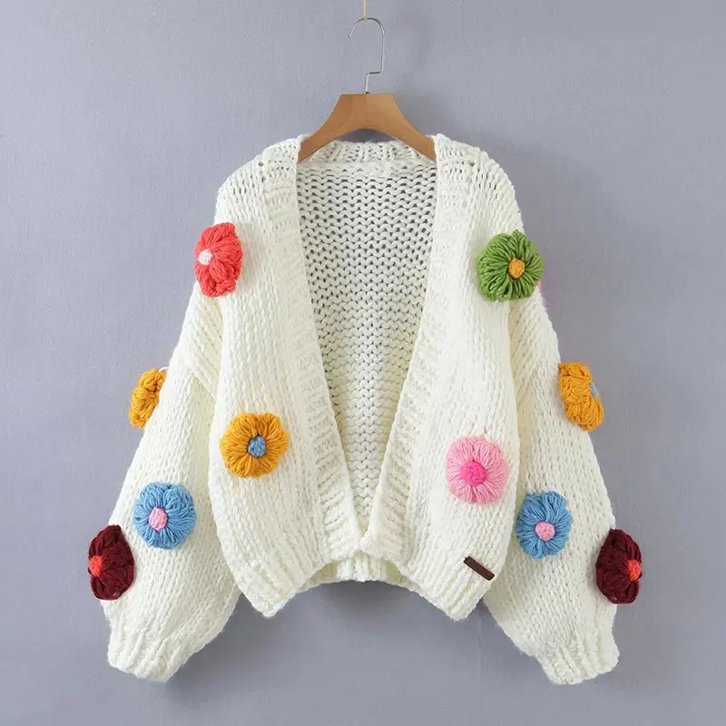 2021 Women's Fashion Knitting Coat Puff Long sleeve Cardigan Manual Puffs Color Flowers Sweater Female Outerwear Loose Tops
2021 Women's Fashion Knitting Coat Puff Long sleeve Cardigan Manual Puffs Color Flowers Sweater Female Outerwear Loose Tops