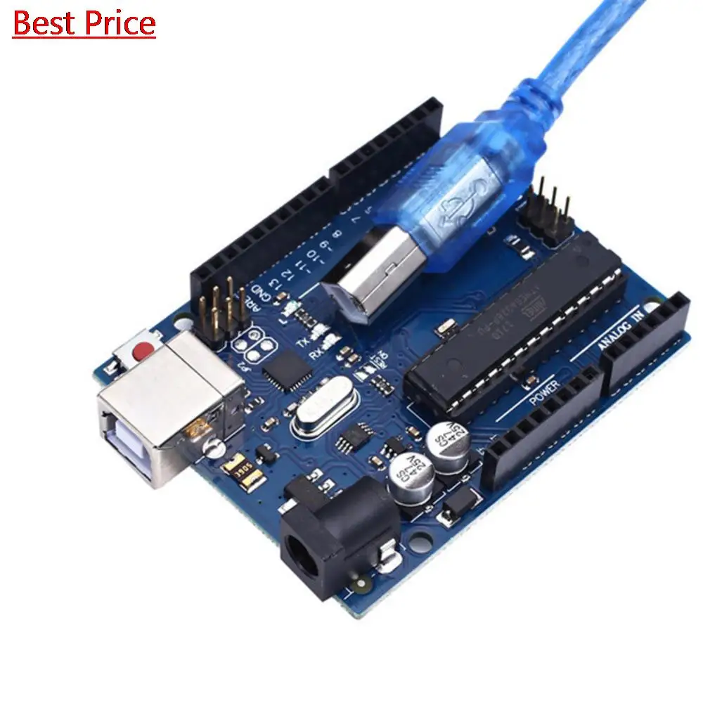 25Pcs UNO R3 Official Box ATMEGA16U2+MEGA328P Chip For Arduino UNO R3 Development board + USB CABLE
25Pcs UNO R3 Official Box ATMEGA16U2+MEGA328P Chip For Arduino UNO R3 Development board + USB CABLE