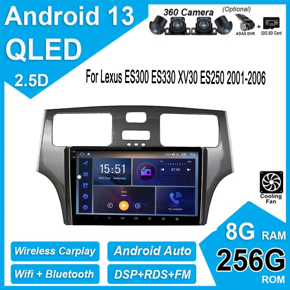 For Lexus ES300 ES330 XV30 ES250 2001-2006 IPS QLED Screen Android 13 Car Radio Multimedia Video Player Navigation GPS 4G WIFI
For Lexus ES300 ES330 XV30 ES250 2001-2006 IPS QLED Screen Android 13 Car Radio Multimedia Video Player Navigation GPS 4G WIFI