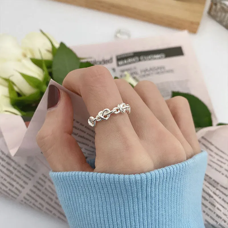 Korean Fashion Silver Metal Knot Rings for Women Wedding Prom Party Personality Design Jewelry Girlfriend Gift Fade Resistant
Korean Fashion Silver Metal Knot Rings for Women Wedding Prom Party Personality Design Jewelry Girlfriend Gift Fade Resistant