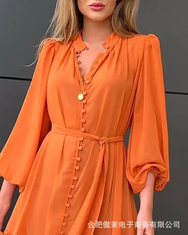 Summer Holiday Sexy V-Neck Pleated Tiered Elegant Lace-Up Dresses Retro Boho Style Long Sleeve Solid Color Casual Loose Dress
Summer Holiday Sexy V-Neck Pleated Tiered Elegant Lace-Up Dresses Retro Boho Style Long Sleeve Solid Color Casual Loose Dress