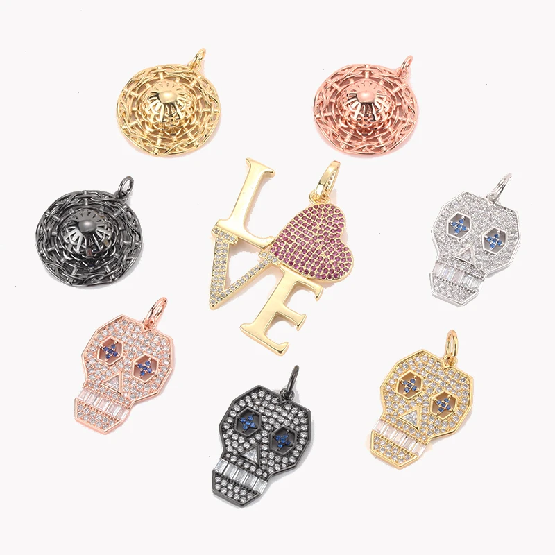 LOVE Heart Charms For Jewelry Making Supplies Gold Skull Pendant Diy Crafts Earring Bracelet Necklace Copper Zircon Accessories
LOVE Heart Charms For Jewelry Making Supplies Gold Skull Pendant Diy Crafts Earring Bracelet Necklace Copper Zircon Accessories