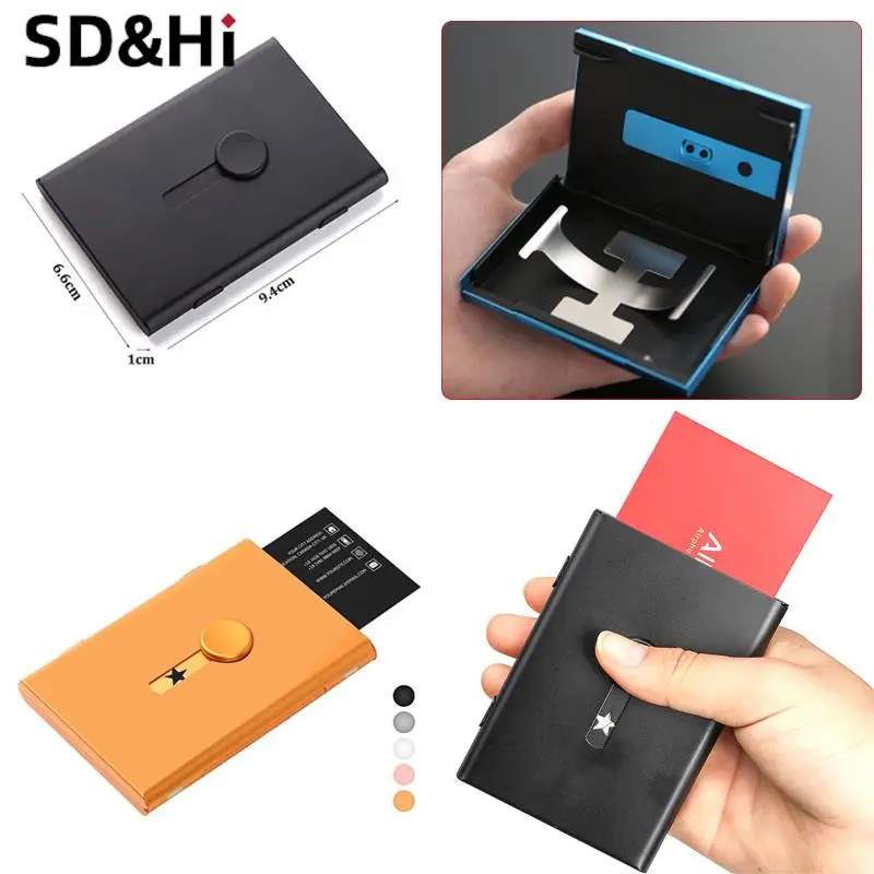 1pc Business Card Holder Bank Card Membership Card Metal Ultra-Thin Organizer Metal Frosted Push Type Card Case
1pc Business Card Holder Bank Card Membership Card Metal Ultra-Thin Organizer Metal Frosted Push Type Card Case