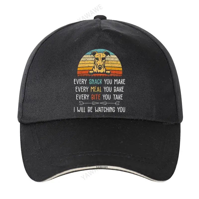 Male Greyhound brand hat Every Snack You Make Every Meal You Bake Greyhound Baseball Cap Cotton Solid Sunhat Dog Owner Dad hat
Male Greyhound brand hat Every Snack You Make Every Meal You Bake Greyhound Baseball Cap Cotton Solid Sunhat Dog Owner Dad hat