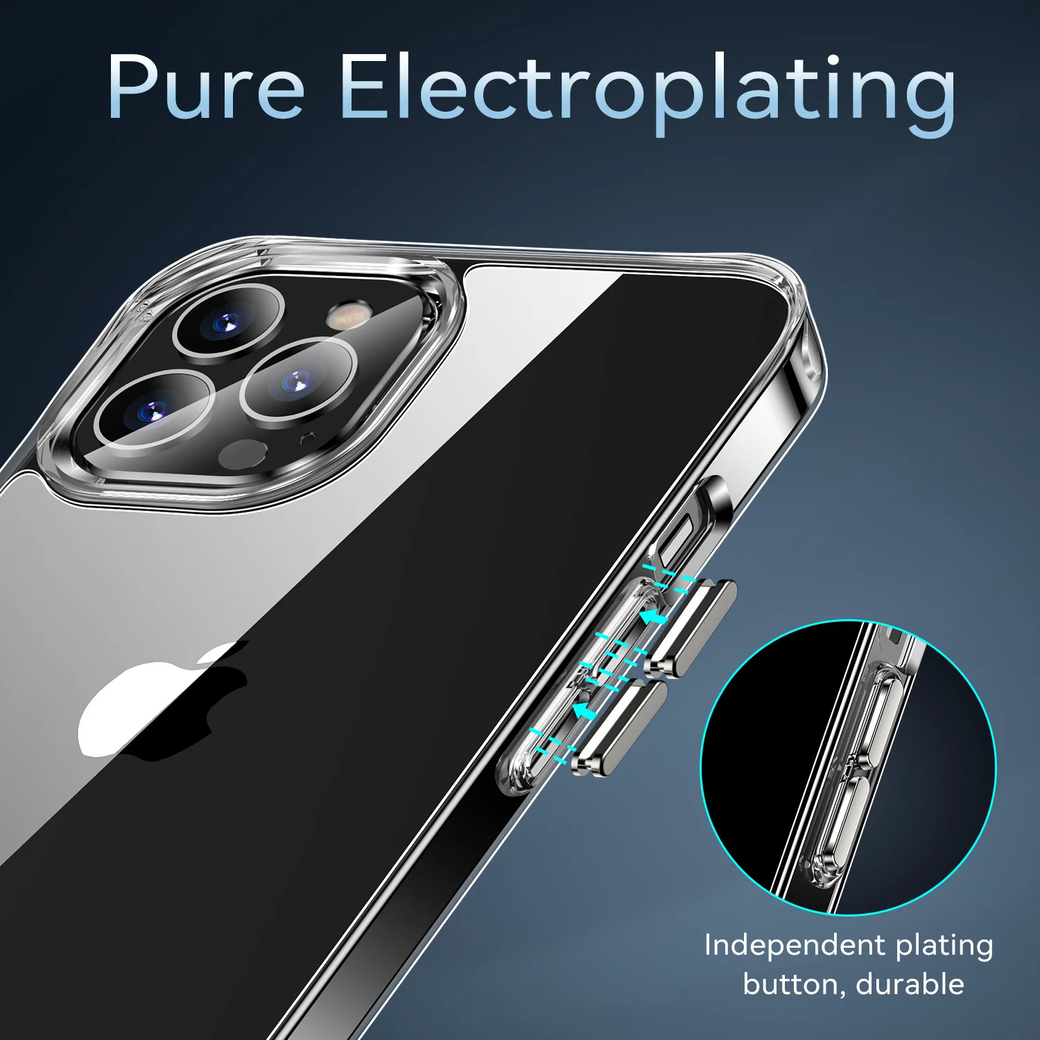 Suitable for iPhone 12 Pro case anti yellow raw material 1.8tpu + 2.0 acrylic electroplating key ip13
Suitable for iPhone 12 Pro case anti yellow raw material 1.8tpu + 2.0 acrylic electroplating key ip13