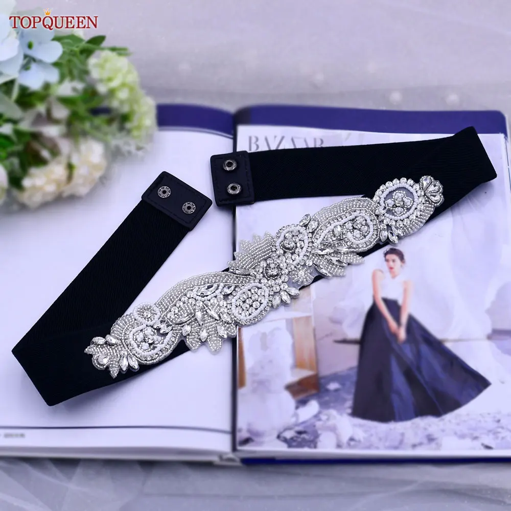 TOPQUEEN S280 Women Black Elastic Belt Handmade Beaded Rhinestone Applique Party Evening Dresses Gown Accessories Daily Fashion
TOPQUEEN S280 Women Black Elastic Belt Handmade Beaded Rhinestone Applique Party Evening Dresses Gown Accessories Daily Fashion